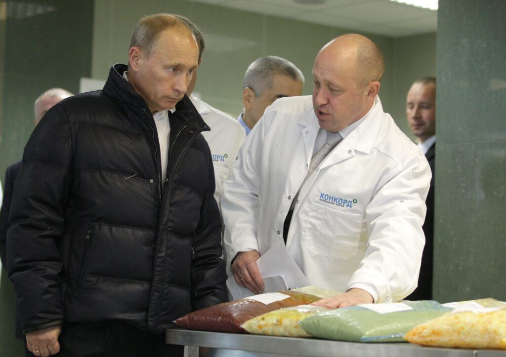 Vladimir Putin and Yevgeny Prigozhin in 2010
